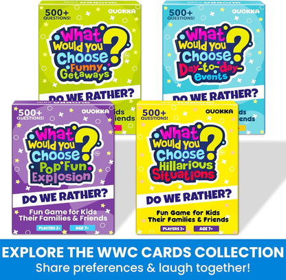 QUOKKA Board Games for Kids 8-12 – Family Games for Kids and Adults – What Would You Choose – 500+ Questions – Original Edition – Fun Card Game for Family Night