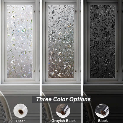 LEMON CLOUD Window Film, Decorative Window Privacy Film, Window Film Privacy Static Cling Frosted, Anti-UV Sun Blocker Heat Control for Home(Grayish Black, 17.5 x 78.7 inches)