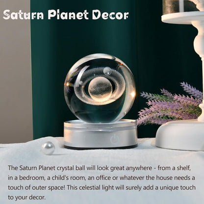 IFOLAINA 3D Solar System Crystal Ball Model Gift Space Astronomy Gift Planets Multicolor Universe Globe Ball Science Astrophysics Gift Night Light Kids Bedroom Adults Gift