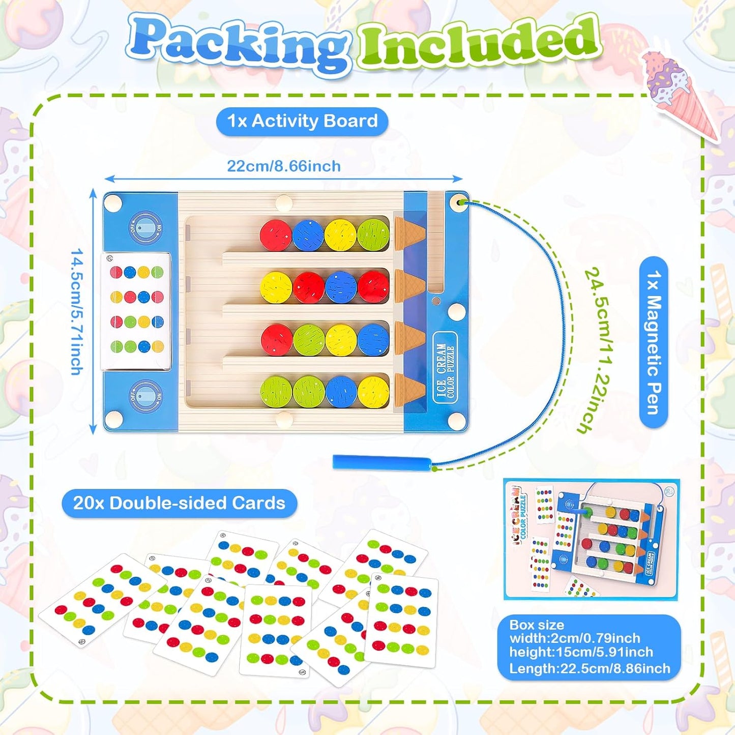 Kids Montessori Magnetic Wooden Toys: 3 4 5 6 7 Year Old Birthday Gift for Boys Girls Age 4-7 Preschool Educational Learning Activities Toy Sensory Autistic Puzzle Maze Game Present for Toddlers