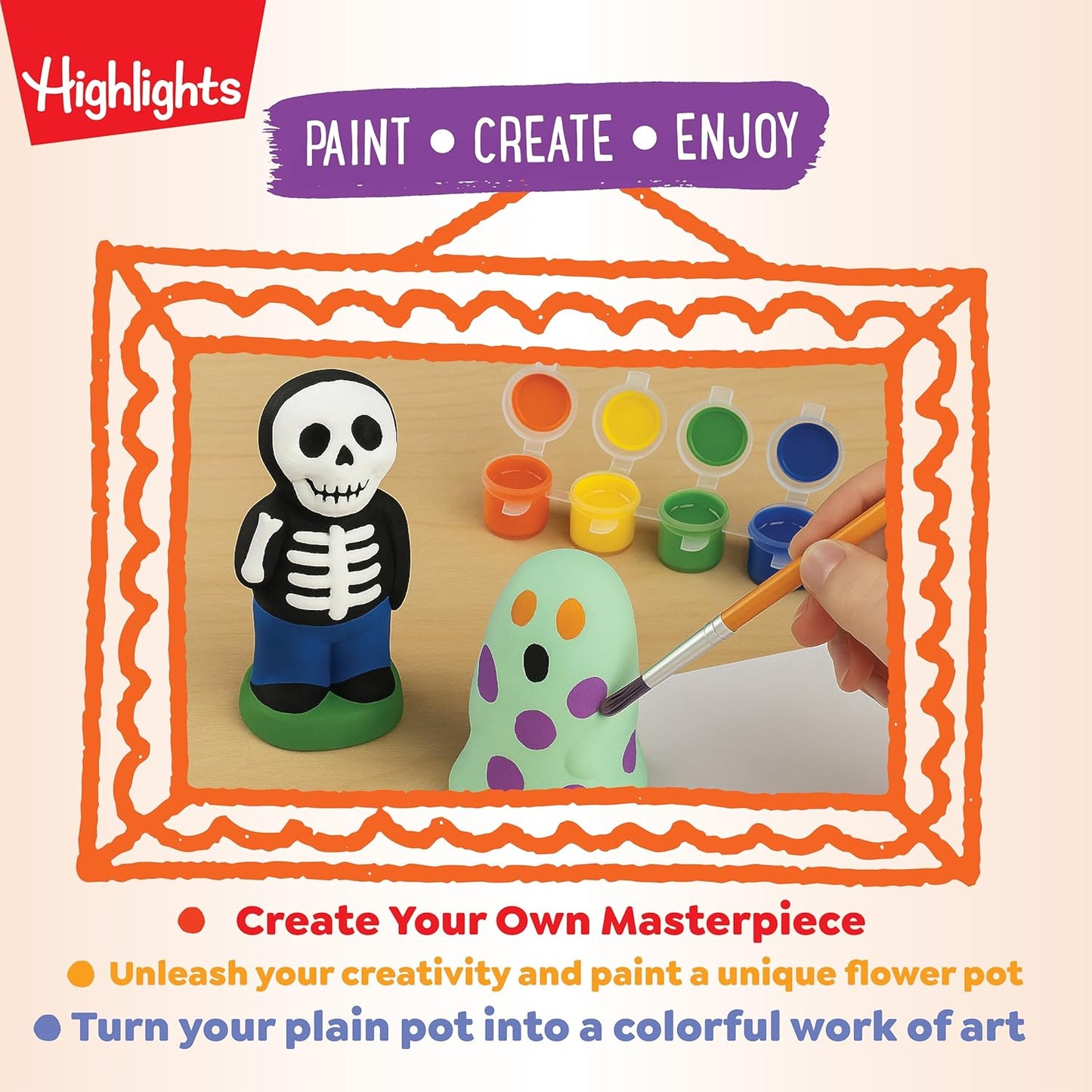 Highlights Paint Your Own Plaster Figurine & Activity Kits – DIY Art Sets with Figurines, Paints, Brush & Bonus Activities – Multiple Themes – Ages 6+