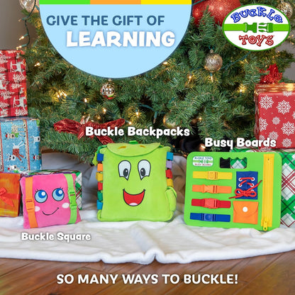 Buckle Toys - Blossom Butterfly Activity Backpack - Educational Learning Toy - Must Have for Long Car Trips - Zippered Pouch for Storage - Great Gift for Toddlers, Girls and Kids