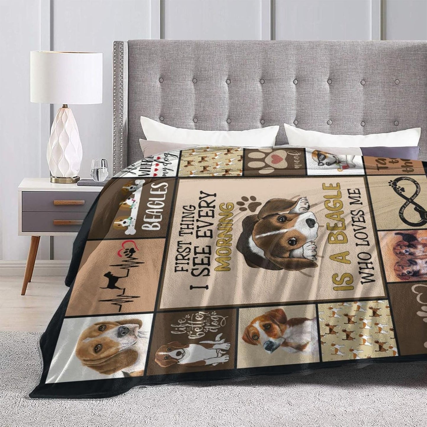 Bear Print Blanket Cute Baby Bear Fleece Throw Blanket Fuzzy Plush Super Soft Cozy Warm Decor Blanket Toddler Nursery Gifts for Boys Girls Kids Adult Men Women 40"x50"