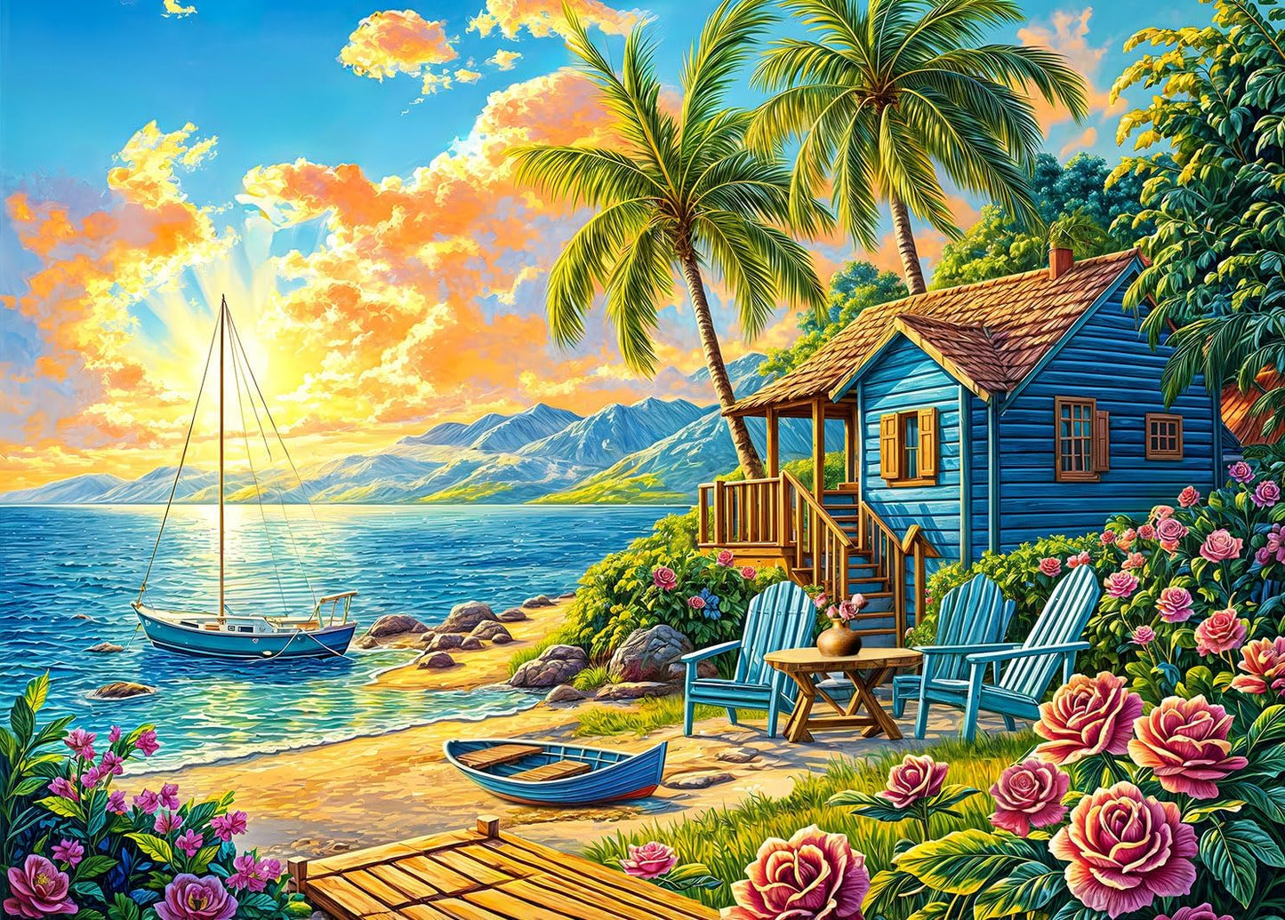 Jigsaw Puzzles for Adults 1000 Piece Puzzle for Adults 1000 Pieces Puzzle 1000 Pieces-Idyllic Rural Summer Landscape