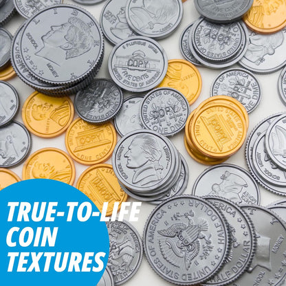 360Pcs Play Money for Kids, Small Size 4.42 x 1.87 inches Teaching Math Set for Kids 3-8, Toy Money, Money Games, Learning Number Education Toys for Develop Early Math Skills, Home and School Games