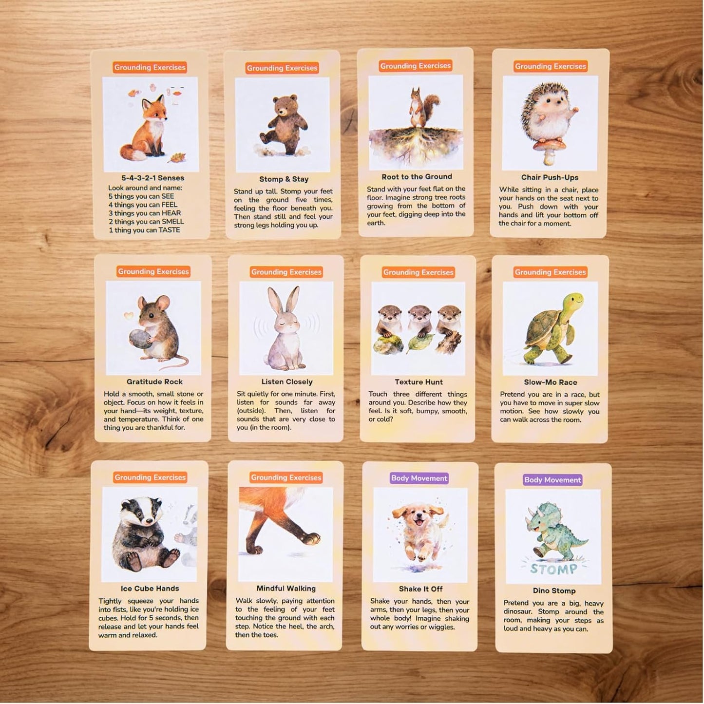 Somatic Therapy Cards for Kids, 52 Mindfulness & Emotional Regulation Activities for Calm, Focus, Coping Skills - Social Emotional Learning Tools for Parents, Therapists, Ages 6–12, Calm Down Corner