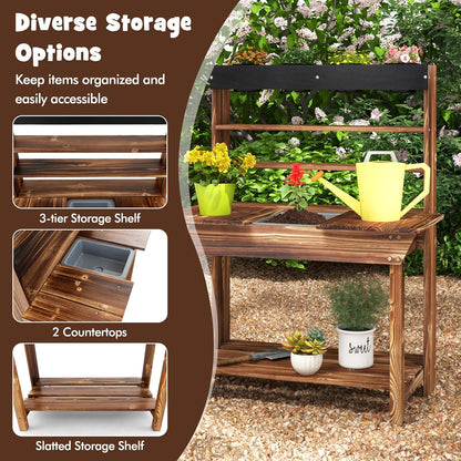 KOTEK Mud Kitchen with Canopy, Outdoor Play Kitchen with Removable Sink, Chalkboard, 4 Stoves, Cooking Accessories & Storage Cabinet, Wooden Toy Kitchen Playset for Kids Age 3+