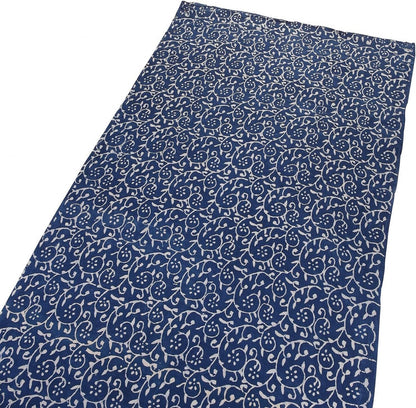 Trade Star Floral Print Fabric for Crafting 3 Yard Indigo Fabric 100% Cotton Fabric by the Yard Indian Hand Block Printed for Dressmaking Beautiful Textile for Women Width 44 Inches (Pattern 8)