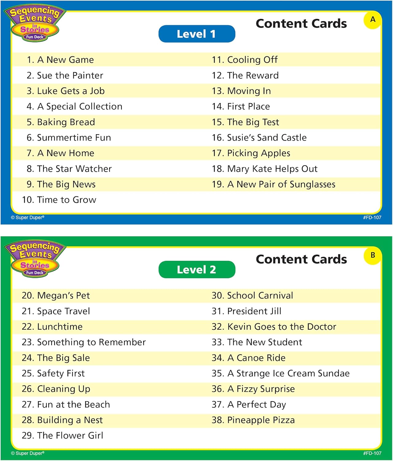 Super Duper Publications | Sequencing Events in Stories Fun Deck Flash Cards | Educational Learning Resource for Children