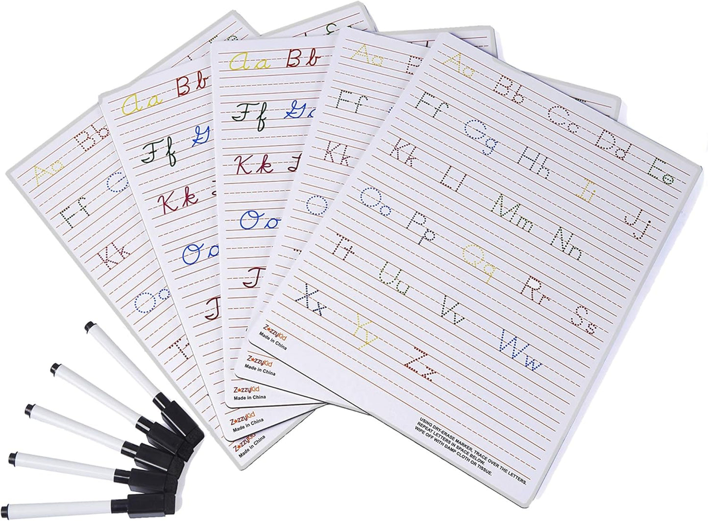 Handwriting Practice Letter Tracing for Kids: Board for Cursive & Printing Style with Dry Erase Marker for Preschooler - Reusable Wipe Clean ABC Alphabet Learn to Write, 8.3 x 11 Inches
