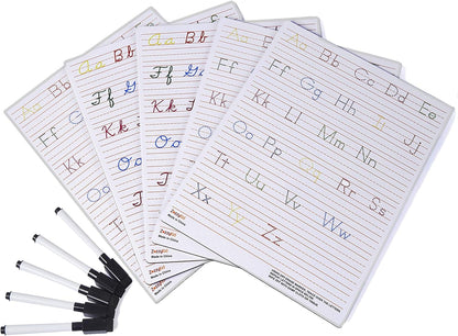 Handwriting Practice Letter Tracing for Kids: Board for Cursive & Printing Style with Dry Erase Marker for Preschooler - Reusable Wipe Clean ABC Alphabet Learn to Write, 8.3 x 11 Inches