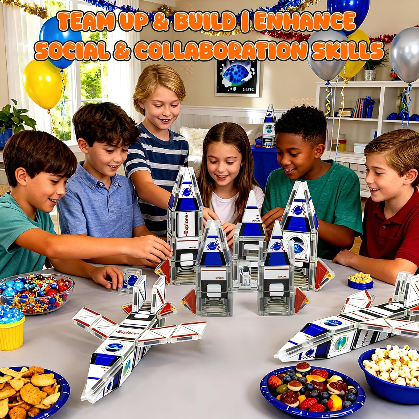 Mini Magnetic Tiles,42PCS Magnetic Building Blocks with Metal Storage Box,STEM Toys for Kids Ages 3+,Sensory Toys for Kids with Autism