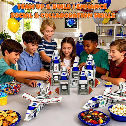 Mini Magnetic Tiles,42PCS Magnetic Building Blocks with Metal Storage Box,STEM Toys for Kids Ages 3+,Sensory Toys for Kids with Autism