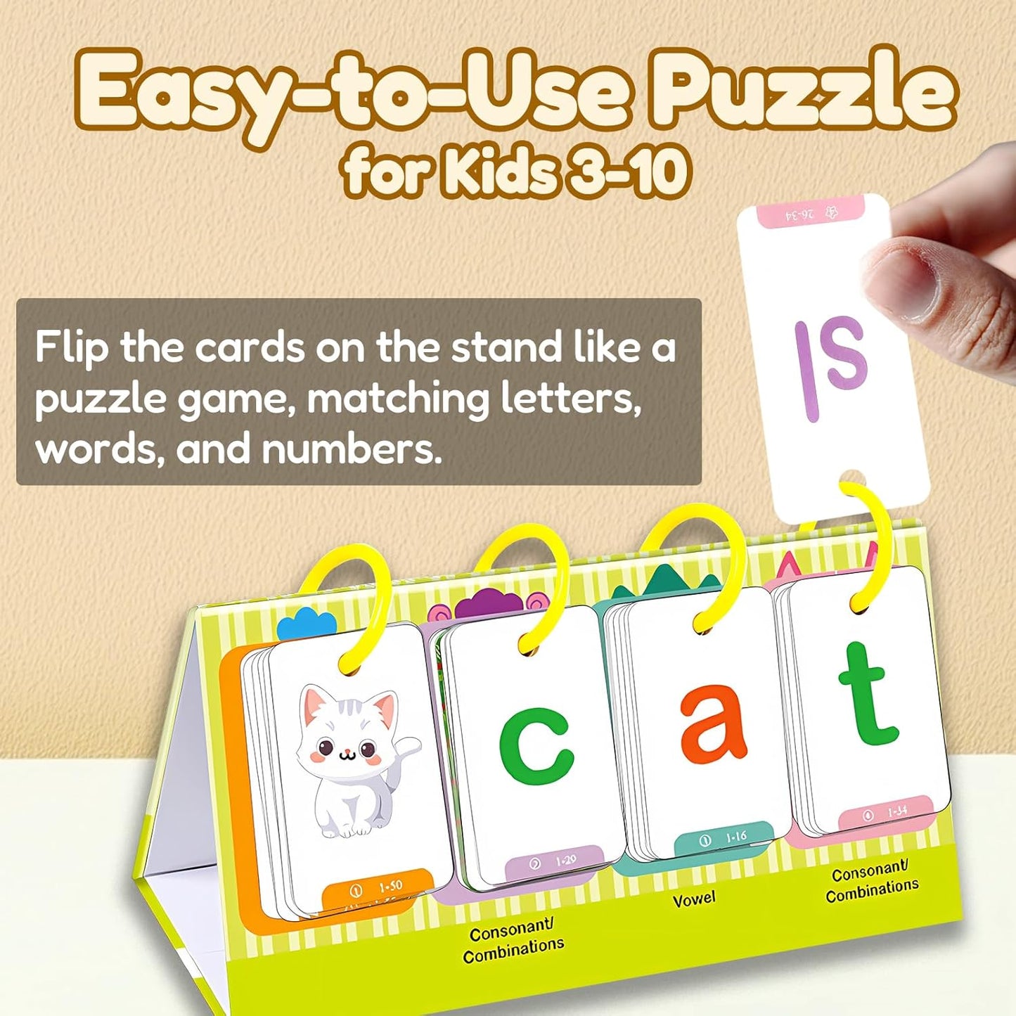 English Learning Pocket Chart Calendar Set for Kids 3-10 - Sentence Building Puzzle Games, Word Games, Phonics Flash Cards, Early Education Classroom Home Preschool (Advanced Set)