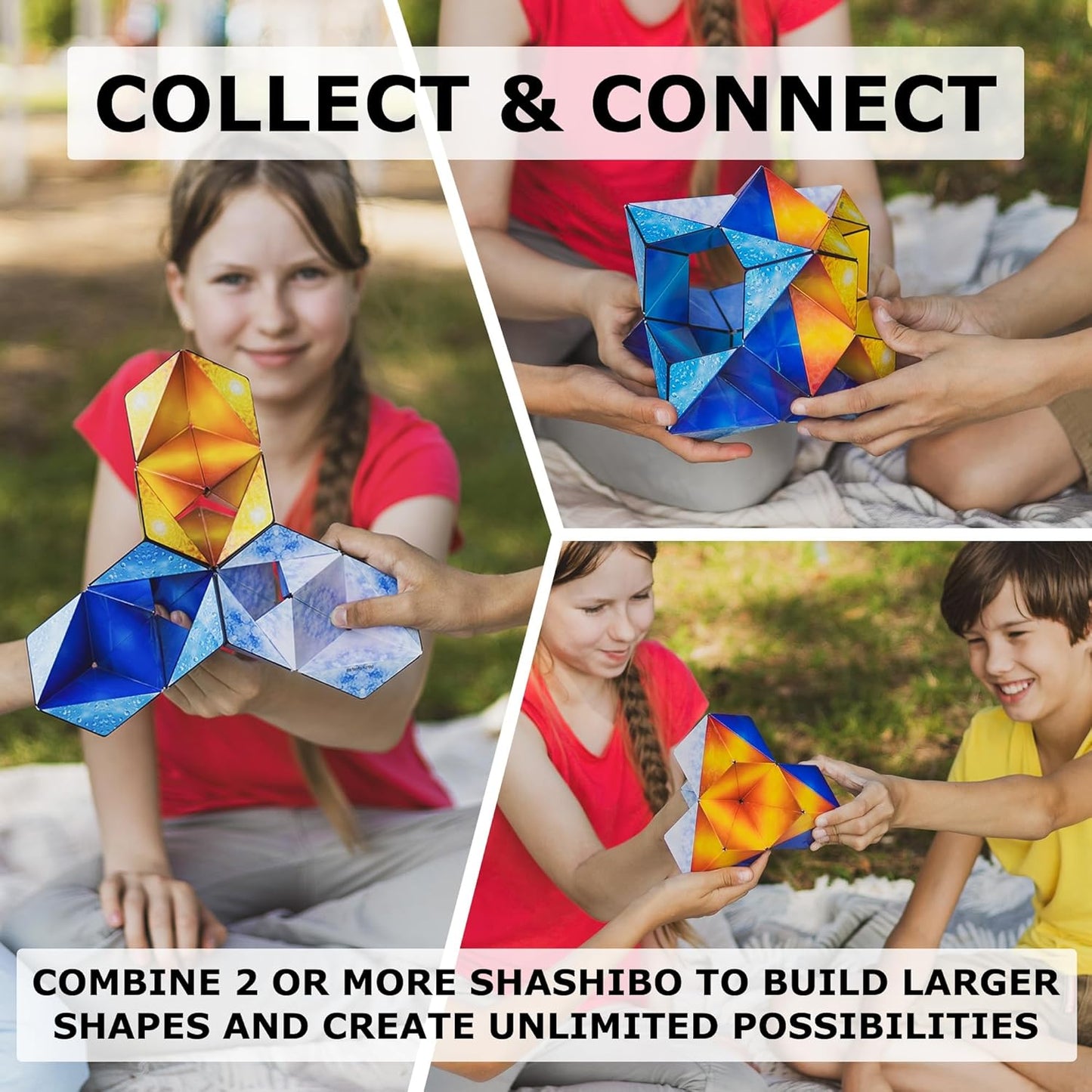Shashibo Shape Shifting Box - Award-Winning STEM Fidget Toy with Ultra Strong Magnets - Puzzle Cube Transforms Into 100+ Shapes, Perfect Sensory Gift for Kids, Teens, and Adults (Cosmos)
