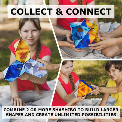 Shashibo Shape Shifting Box - Award-Winning STEM Fidget Toy with Ultra Strong Magnets - Puzzle Cube Transforms Into 100+ Shapes, Perfect Sensory Gift for Kids, Teens, and Adults (Cosmos)