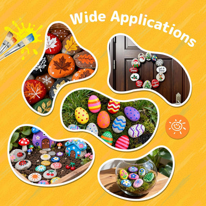 Simetufy Large Rocks for Painting 40 PCS 3.3-4.5Inch River Rocks for Painting, Rock Painting for Kids, Smooth and Flat Painting Rocks for DIY & Arts