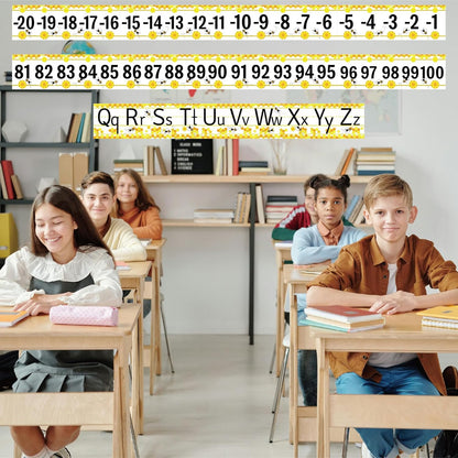 32Pcs A to Z Alphabet and -20-100 Number Cards Boho Bulletin Board Under The Sea Ocean Summer Sunflower Bee Theme Classroom Decorations Math Posters for Wall School Teacher Supplies (Sea Number)