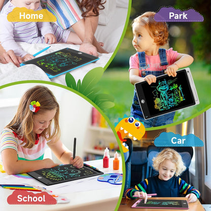 2 Pack LCD Writing Tablet, Electronic Drawing Writing Board, Erasable Drawing Doodle Board, Doodle Pad Toys for Kids Adults Learning & Education, 8.5IN(Blue+Pink)