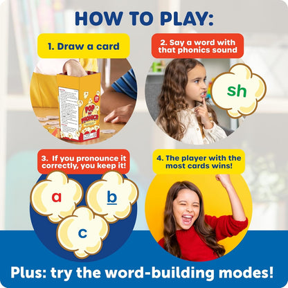 Learning Resources POP for Phonics - Learn to Read Phonics Flash Cards, Kindergarten Learning Games for Kids 5-7, Homeschool Spelling & Language Development Activities, Reading Flash Cards