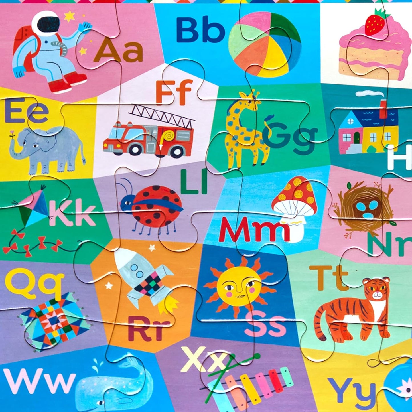 eeBoo 20 Piece Giant Floor Puzzle - Learn The Alphabet Children's Puzzle Letters & Object Themed, Large Pieces for Small Hands to Develop Motor Skills