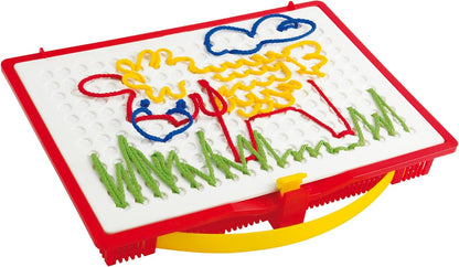 Quercetti Filo Play Set - A Novel Lacing Tool with 18 Pattern Templates to Create Art with String- for Ages 4 and Up (Made in Italy)