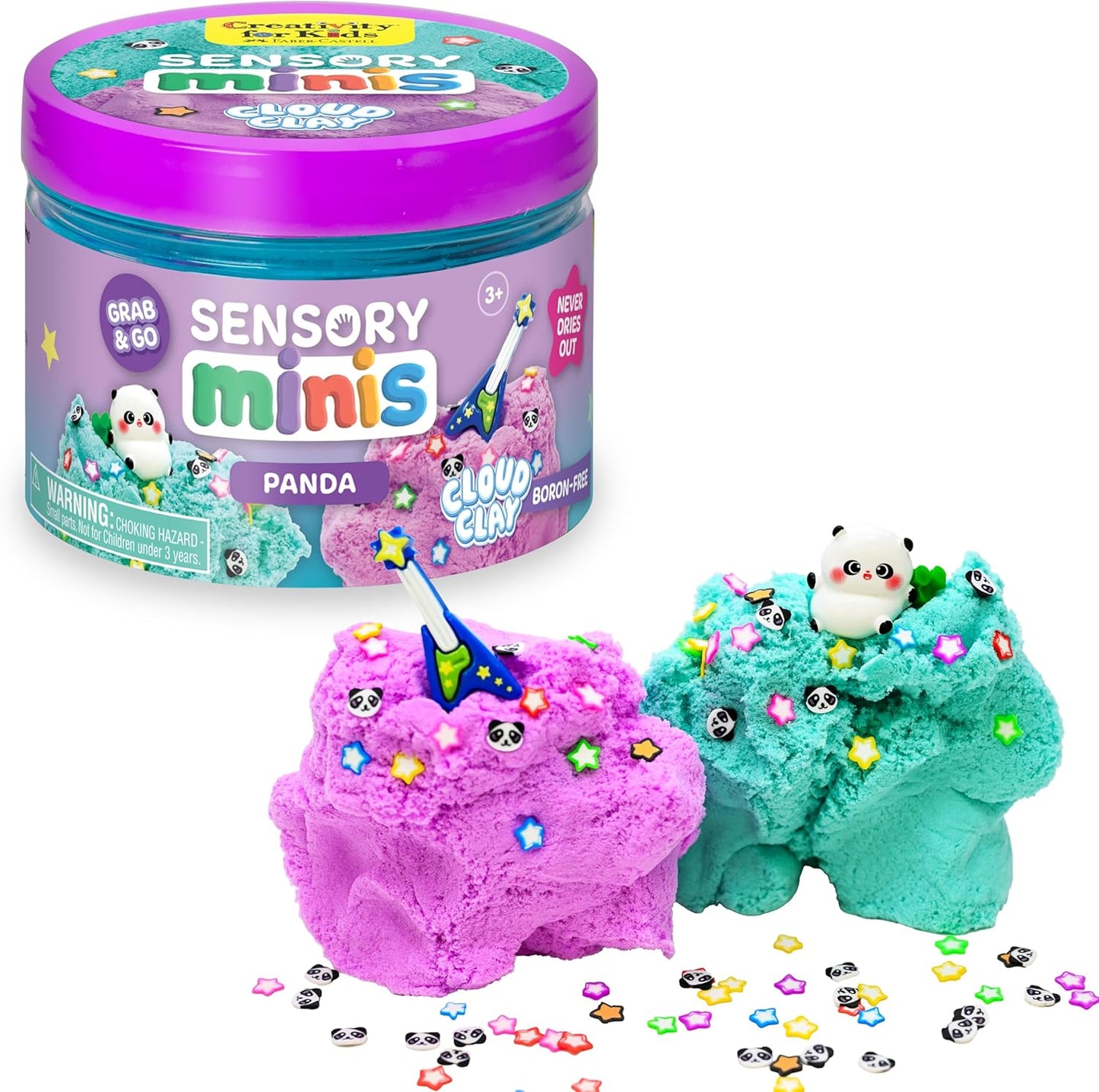 Creativity for Kids Sensory Minis Construction Kit | Cloud Clay Sensory Toy with Excavator for Kids | Spring Crafts that are Mess-Free, Screen-Free Travel Toy (Ages 3+)