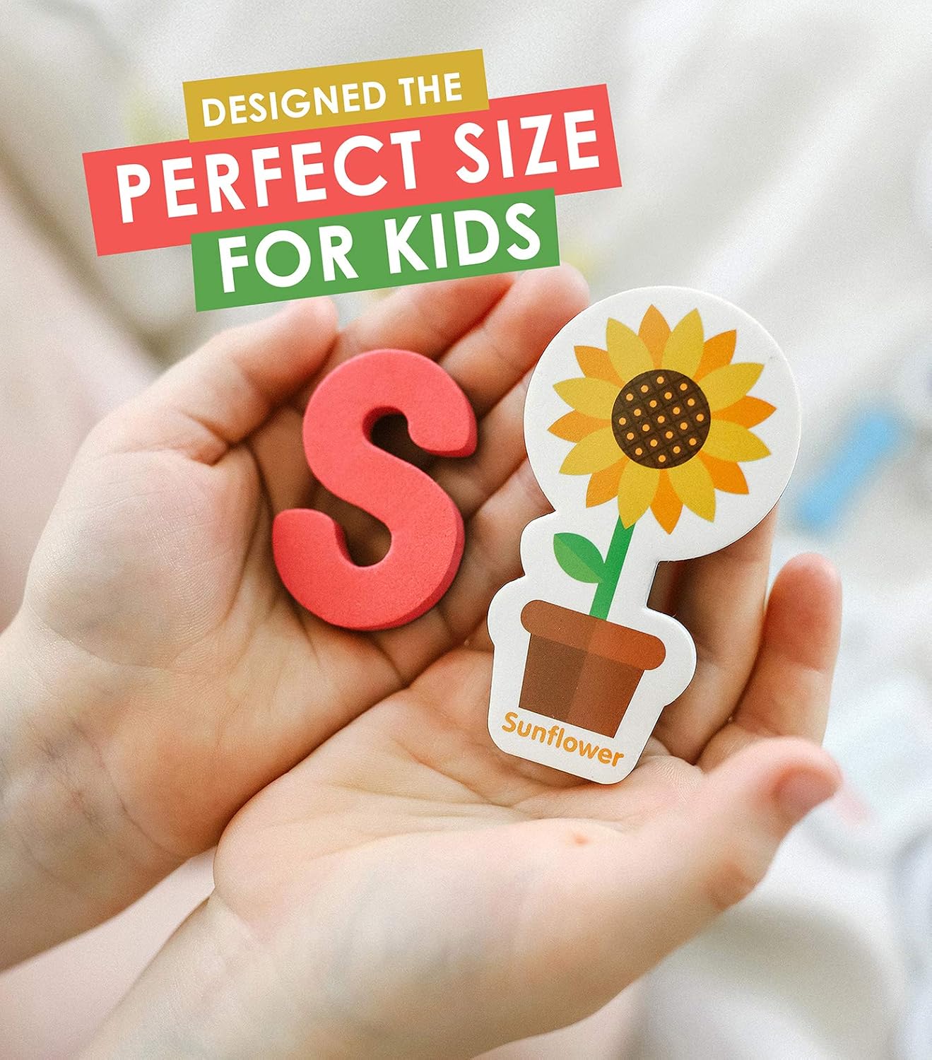 Curious Columbus Magnetic Objects and Letters. Set of 78 Foam Magnets Including 52 Pictures and 26 Uppercase Alphabet Magnets from A-Z. Educational Toy for Preschool Learning