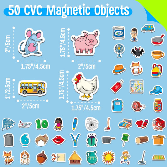 50 PCS First Word Magnets, Magnetic Thickened Daily Items Fridge Magnets Adorable Educational Learning Toys for Kindergarten, Preschooler, Kids 3+