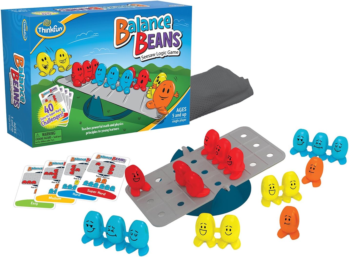 ThinkFun Balance Beans Math Game - Engaging Pre-Algebra Puzzle for Kids | Enhances Logical Reasoning & Critical Thinking | Award Winning Educational Toy | for Ages 5 and Up