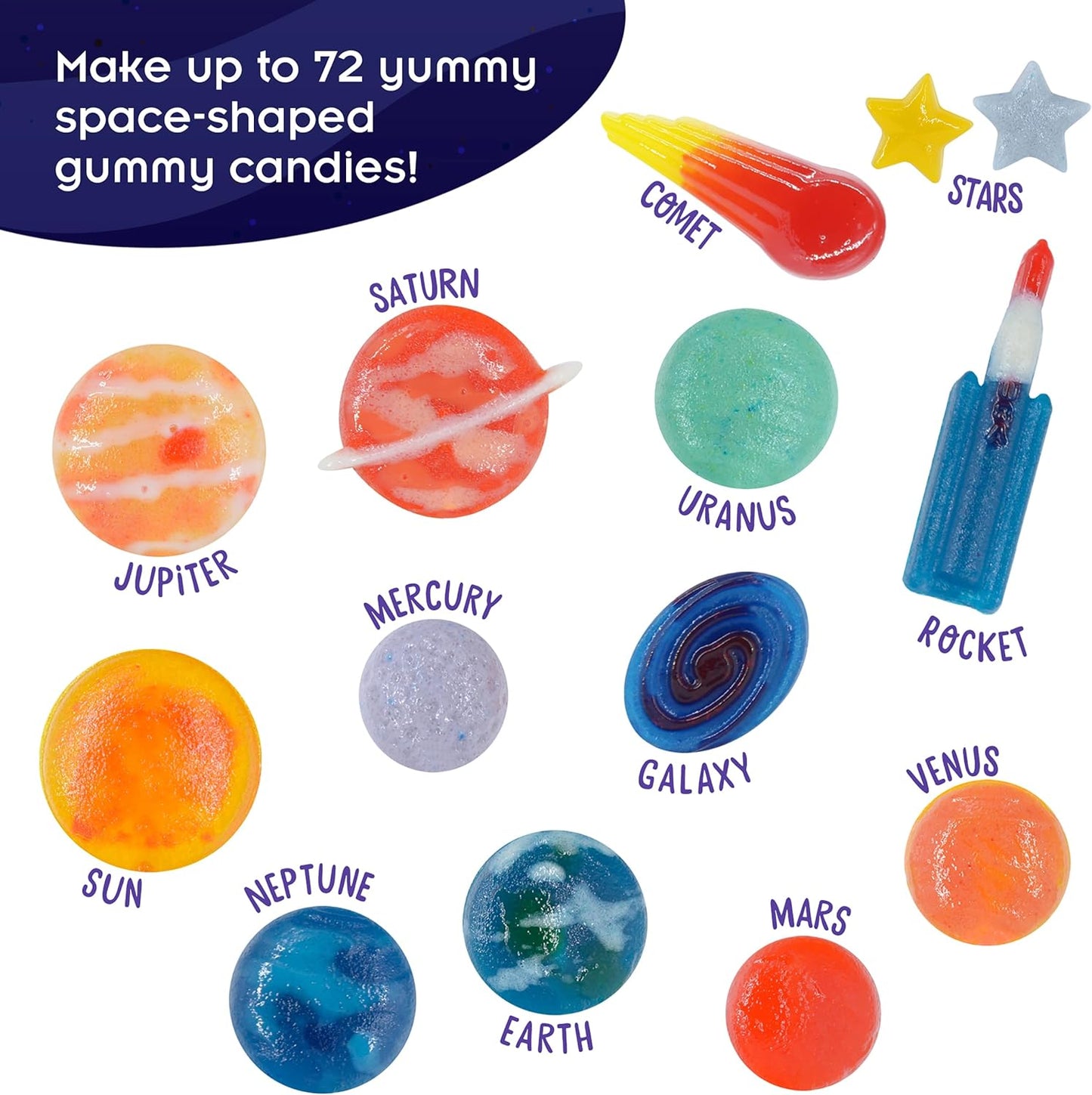Thames & Kosmos Space Gummy Candy Lab | Tasty Labs STEM Experiment Kit, Make Space-Themed Gummy Pops & Candies, Explore Chemistry in Cooking, Safe to Eat, Made in USA, Food Ingredients Included