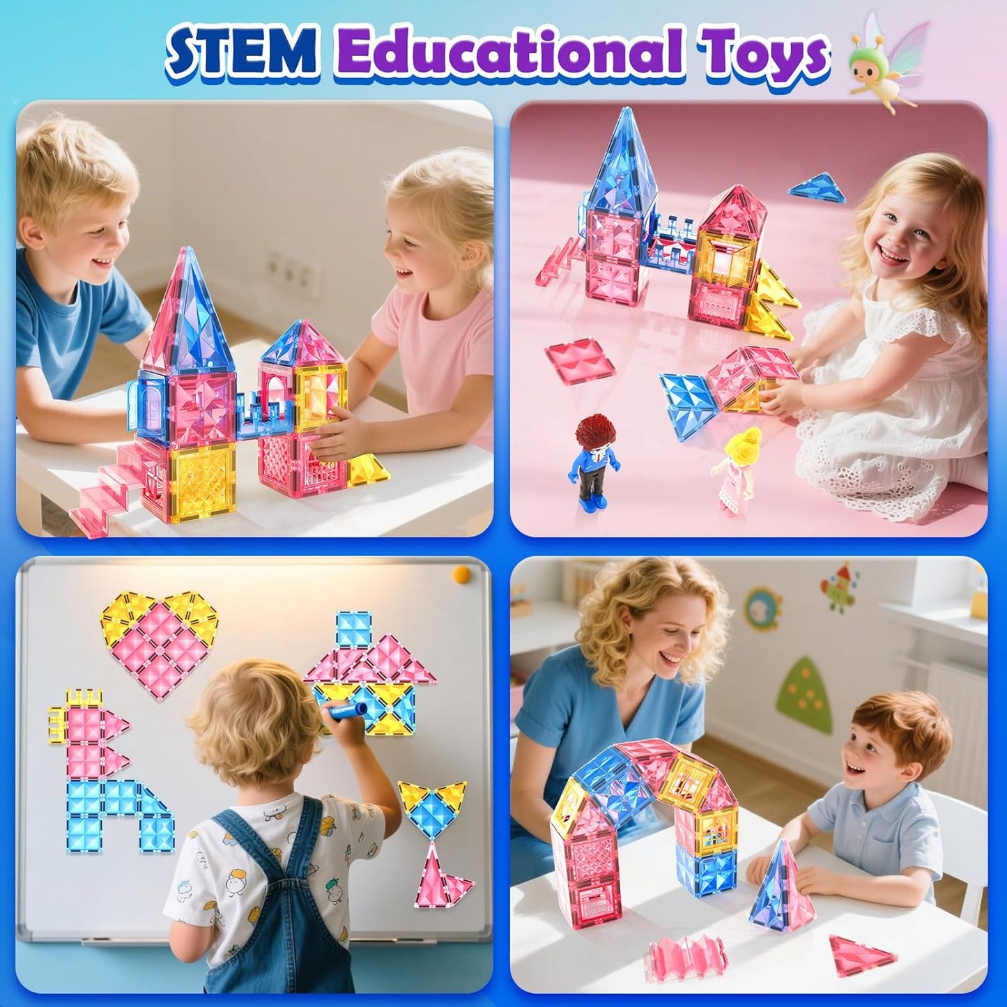 Soyee Diamond Magnetic Building Blocks - Princess Toys for 3-8 Year Old Girls & Boys - 3 4 5 6 Year Old Girl Birthday Xmas Present