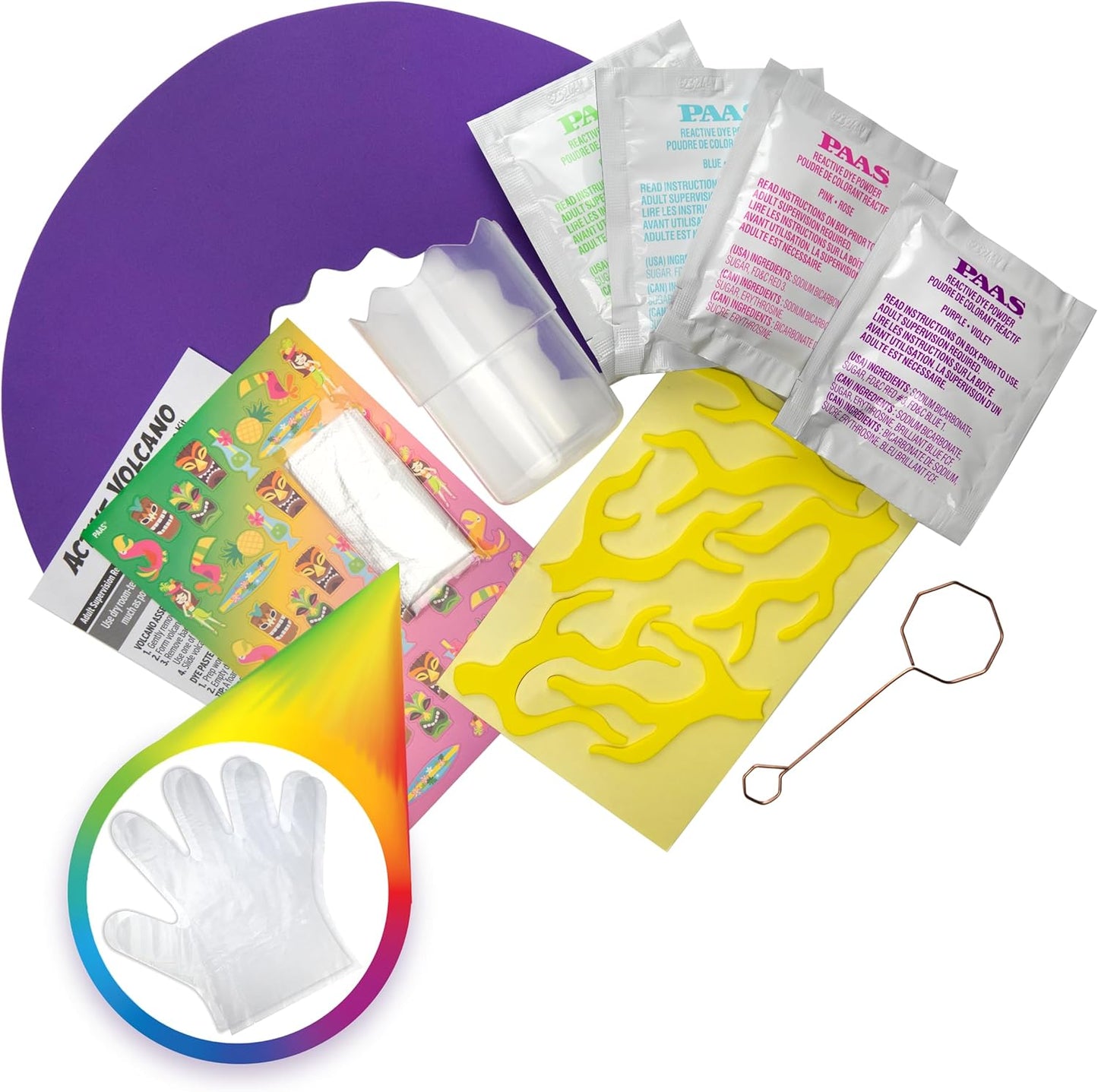 PAAS Eggsperiments Active Volcano Easter Egg Decorating Kit – Fun & Educational Kit with 8 Colorful Eruptions, Stickers, and Volcano Assembly Set