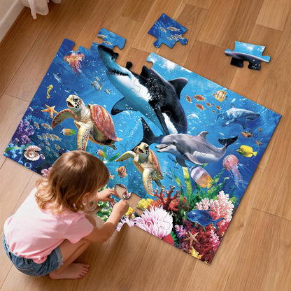 Jumbo Floor Puzzle for Toddlers, 48 Piece Puzzle Educational for Kids, 3 x 2 Feet Gaint Toy (Undersea)