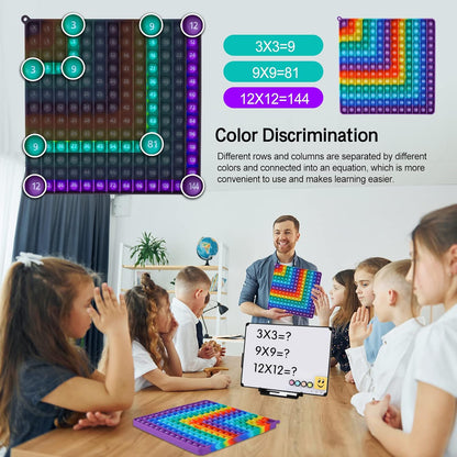 Multiplication Game Table Digital Multiplication Board Game, Addition and Multiplication in One, Rainbow Dimple Fingertip Toy, Create Stress-Relieving Math Manipulation (1 Piece)
