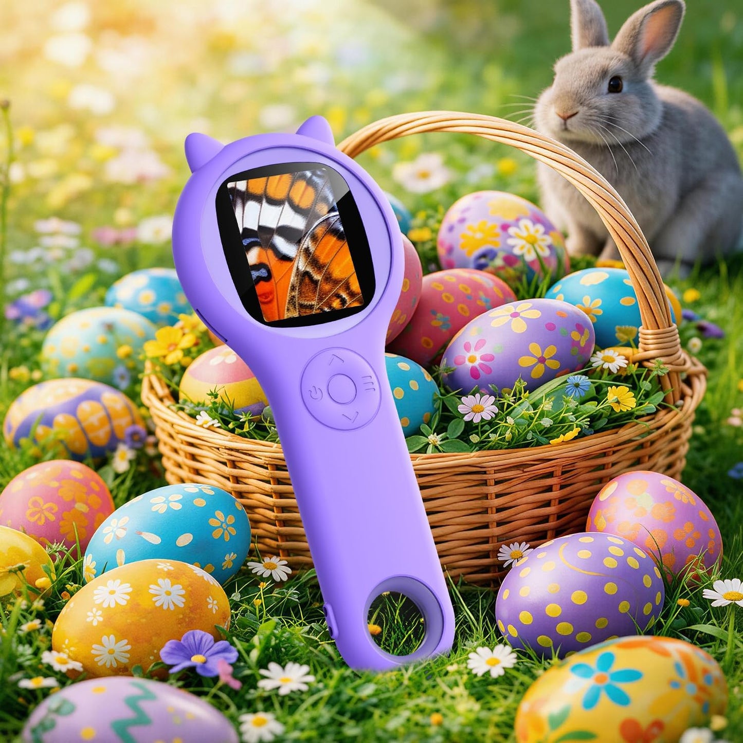 Microscope for Kids - Electronic Handheld Magnifying Glass for Children-STEM Outdoor Science Kit for Summer Travel & Camping Toy,Birthday Gifts Toys for 5-8 9-12 Year Old Girls（Purple）