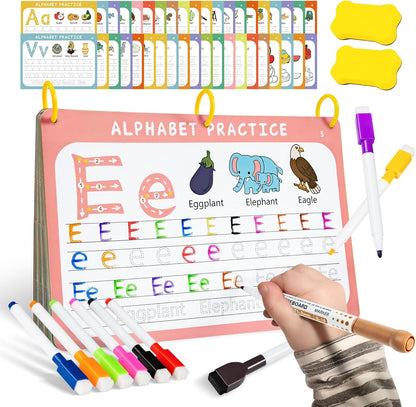 Fabeto Preschool Learning Activities, Letter Tracing Books for Kids Ages 3-5, Writing Practice for Toddler Busy Book, Montessori Educational Workbook for Kindergarten, Autism ABC Learn to Write Toy