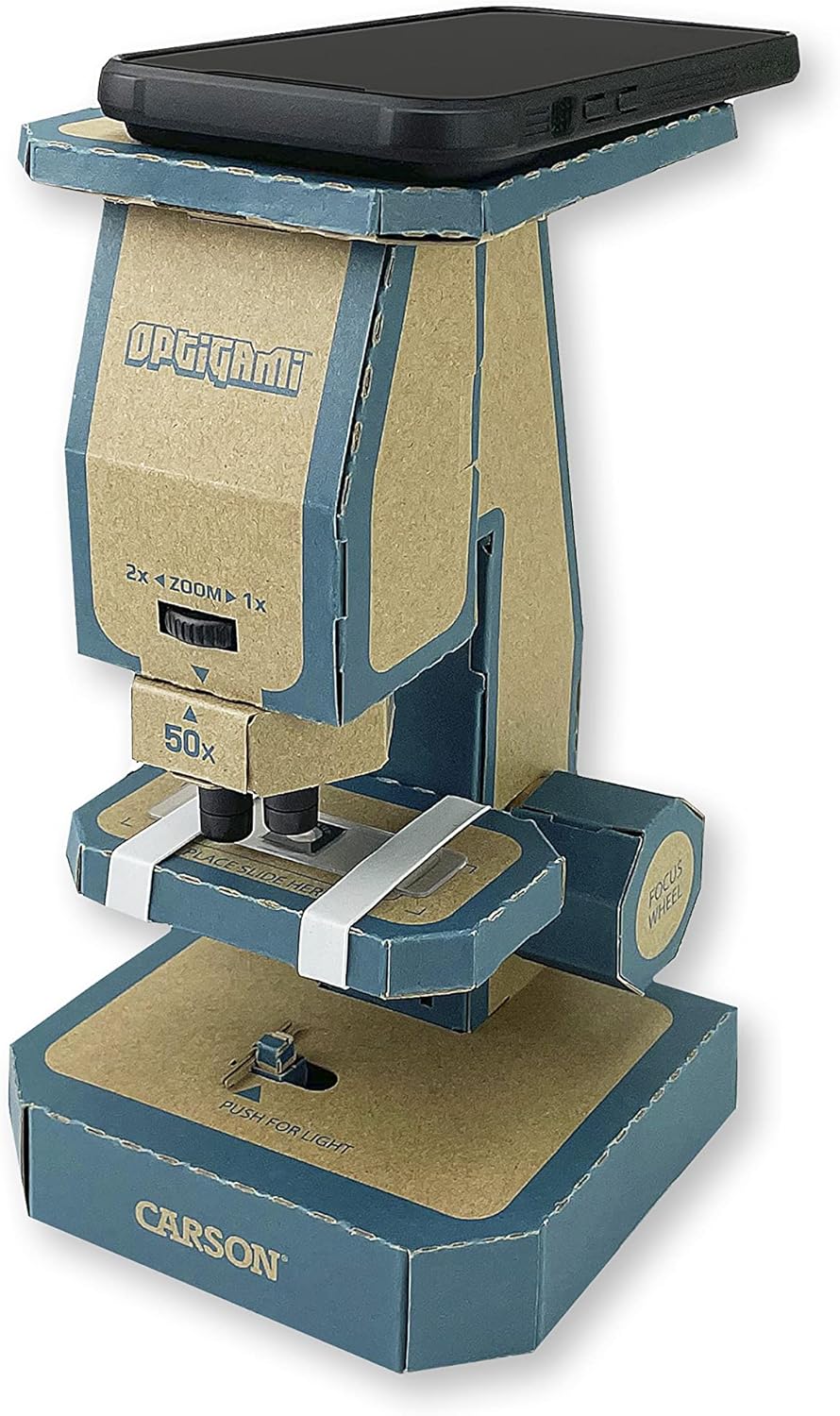 Carson Optigami Educational Kids Science Kit STEM DIY Cardboard Microscope for Kids (OG-100) Small