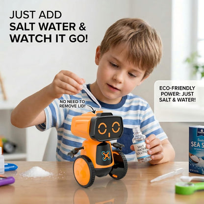 Science Saltwater-Powered Robot Kit, DIY STEM Gift Toys, No Batteries Required, Scientific Experiments, Creative Toy, Environmental Protection, for Festival & Birthday &Boys & Girls (Blue)
