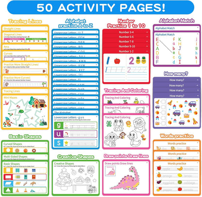 Preschool Learning Activities, Tracing Books for Kids Ages 3+, Toddler Handwriting Practice, Letter Tracing for Kids, Preschool Kindergarten Workbooks 3+, Learning Books for 3+ Years Old