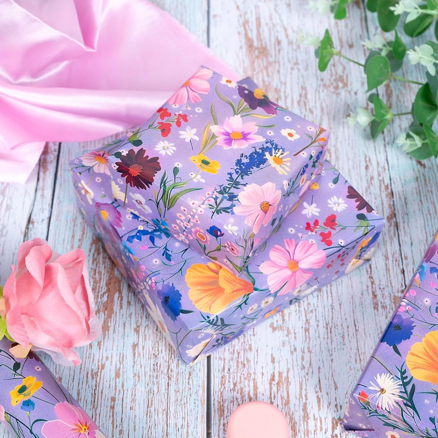 Dtiafu Reversible Building Blocks Wrapping paper Roll for Kids Boys Girls - Boys Birthday Bricks Design Gift Wrap Sheets for Baby Shower Party Craft Supplies(Total 28.5sq.ft)