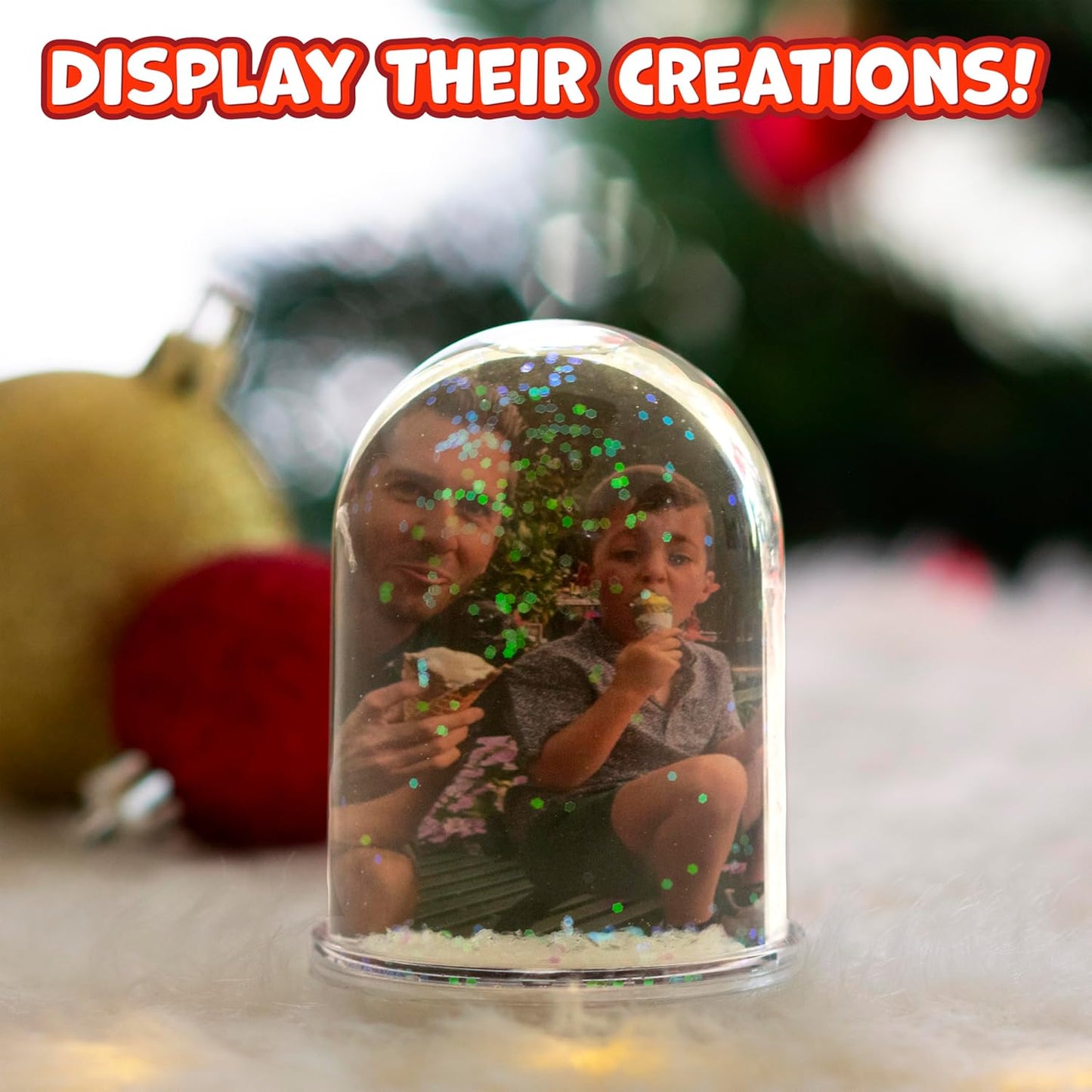 READY 2 LEARN Christmas Crafts - Design Your Own Snow Globes - Set of 4 - Christmas Snow Globes for Kids - Customizable Christmas Decorations for Home