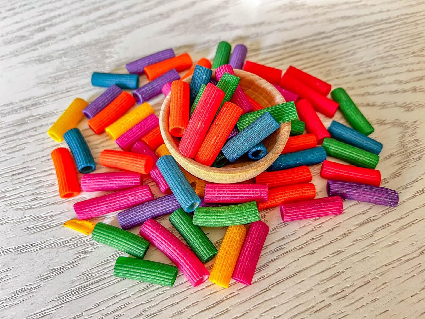 2 Cups of Rainbow Pasta Sensory Bin Filler for Sensory Table - Elbow Noodles