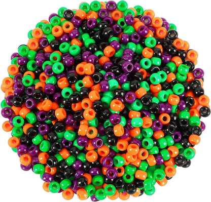 UPINS 1200Pcs Christmas Pony Beads Friendship Plastic Small Hair Beads Red Green White Pony Beads for Necklace Supplies (Christmas)