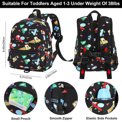 Accmor Toddler Backpack Leash, Mini Child Backpack with Anti Lost Wrist Link, Cute Kids Backpack Leash Walking Harness for Outdoor Travel, Small Excavator Backpack Tether for Baby Boys Girls Ages 1-3