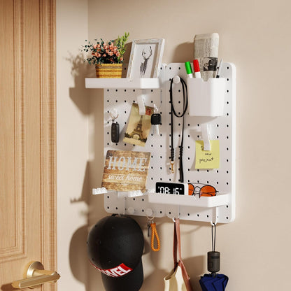 Pegboard Combination Kit - Pegboards and Accessories Modular Hanging for Wall Organizer, Crafts Organization, Ornaments Display, Nursery Storage, Peg Board