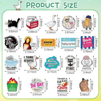Ceenna 20 Pcs Funny Fridge Magnets Reusable Cute Animals and Words Fun Anime Refrigerator Magnets for Office Work Home Car Locker Cabinet Gifts Decorations(Classic Style)
