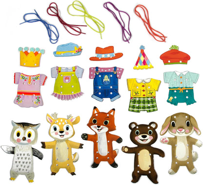 eeBoo: Dress Up Lacing Cards: Occupations - Set of 5 Characters Outfits & Laces, Create Combinations, Preschool Arts & Crafts, Kids Ages 3+
