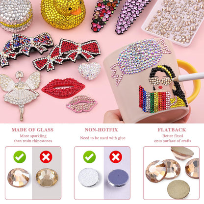 5000PCS SS6/2mm Glass Crystal Rhinestones (Clear), Bedazzling Flatback Rhinestones for Crafting DIY Crafts Nail Art Makeup Decoration, Gems Diamond Charms for Tumbler Shoes Clothing Mug