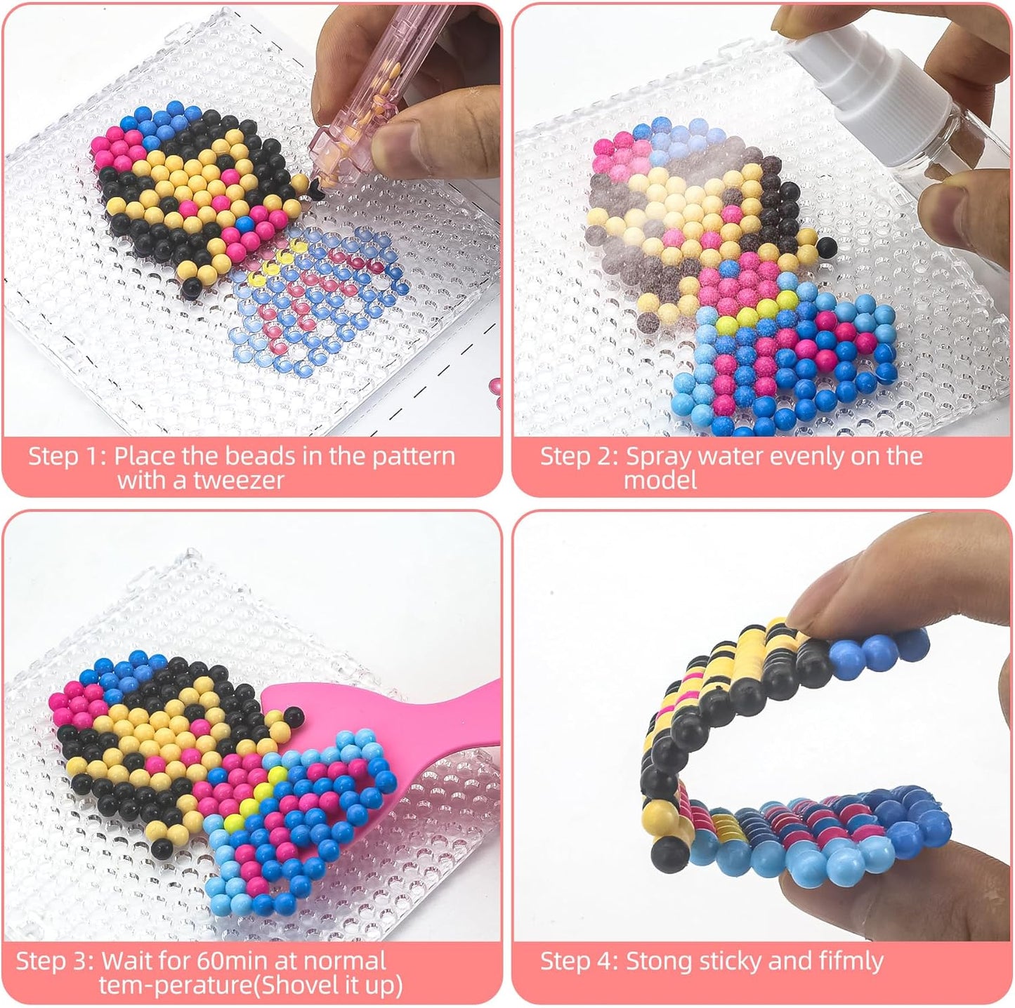 Liangding Fuse Beads Kit for Girls Ages 6+ – 4400 Pcs 5mm Beads in 32 Colors with Spray Bottle, Puzzle Guide, Clamps & Chains | Creative DIY Arts & Crafts Gift